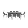 Voir la diapositive 2 : SWEEEK Table de jardin extensible aluminium + 8 assises anthracite - Soria / Buffalo