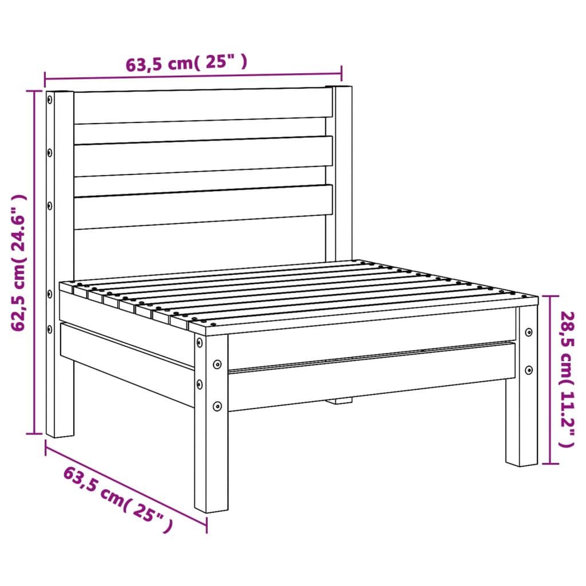 Voir la diapositive 6 : VIDAXL Canape de jardin sans accoudoirs bois pin impregne