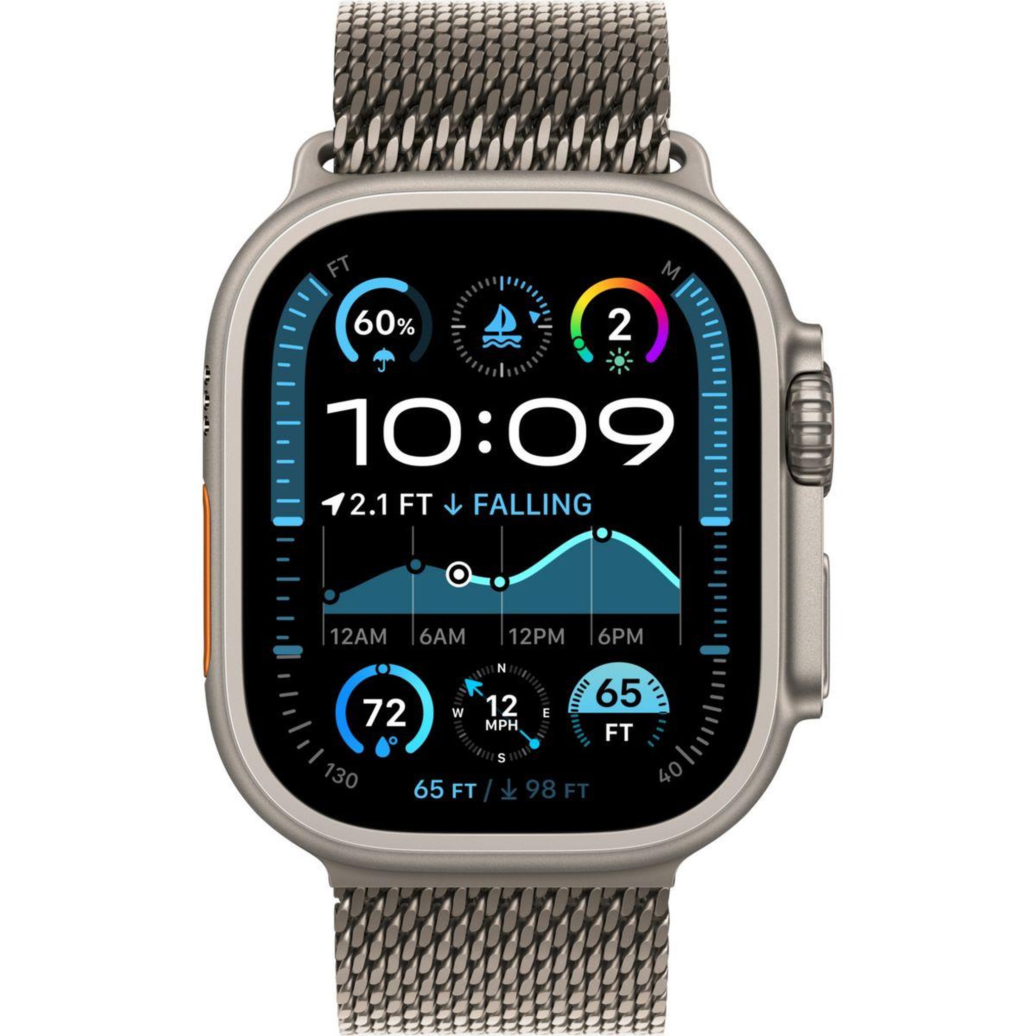 Voir la diapositive 2 : APPLE Montre connectée Ultra 2 49mm Naturel / Milanais Loop L C