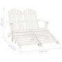 Voir la diapositive 6 : VIDAXL Chaise de jardin Adirondack 2 places et repose-pied sapin blanc