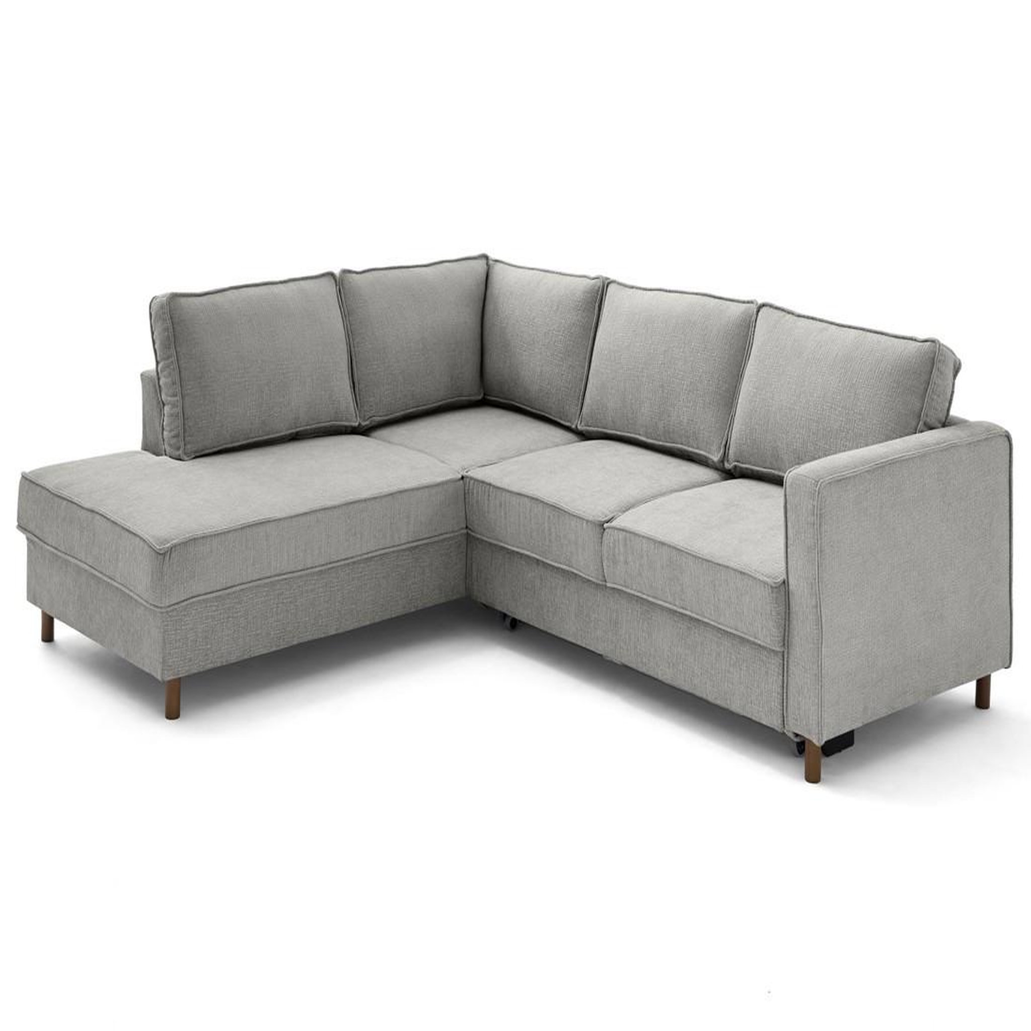 Voir la diapositive 5 : LISA DESIGN Jake - canapé d'angle gauche 5 places convertible en tissu velours relief