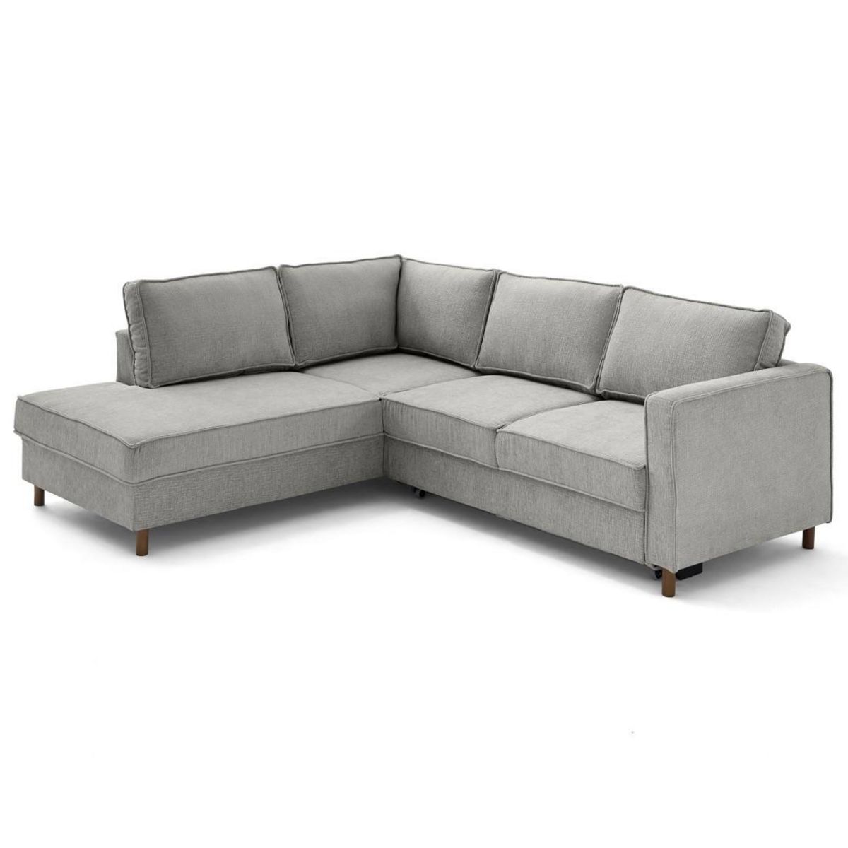 LISA DESIGN Jake - canapé d'angle gauche 5 places convertible en tissu velours relief