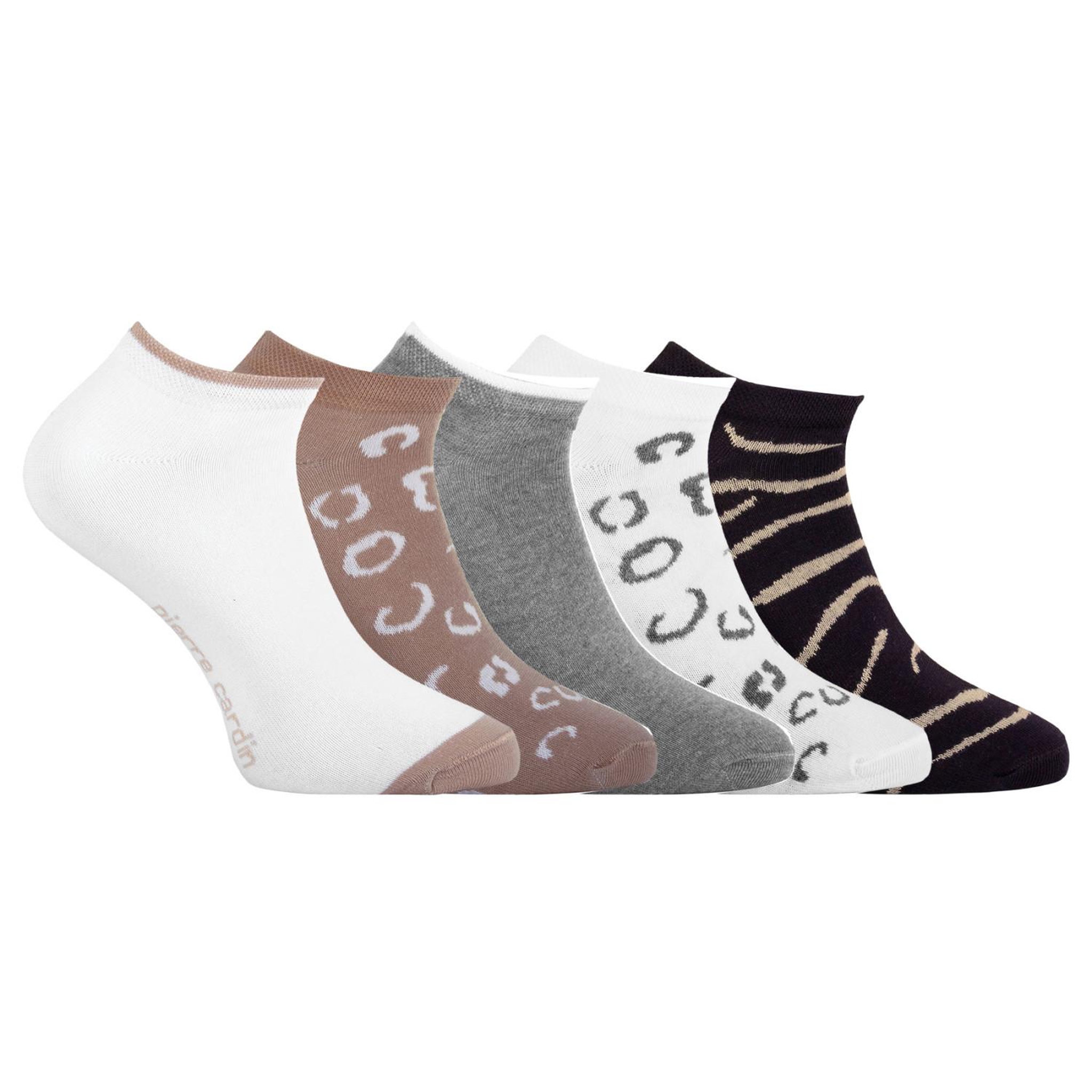 Voir la diapositive 1 : PIERRE CARDIN Lot de 5 paires de chaussettes courtes femme à motif pc 0375 pack a