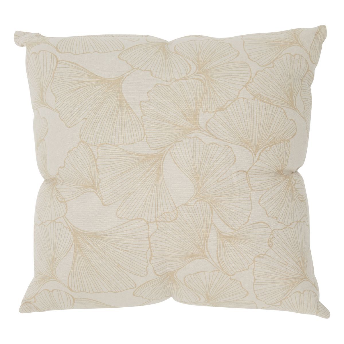 ACTUEL Coussin déco carré déhoussable en coton motif Ginko