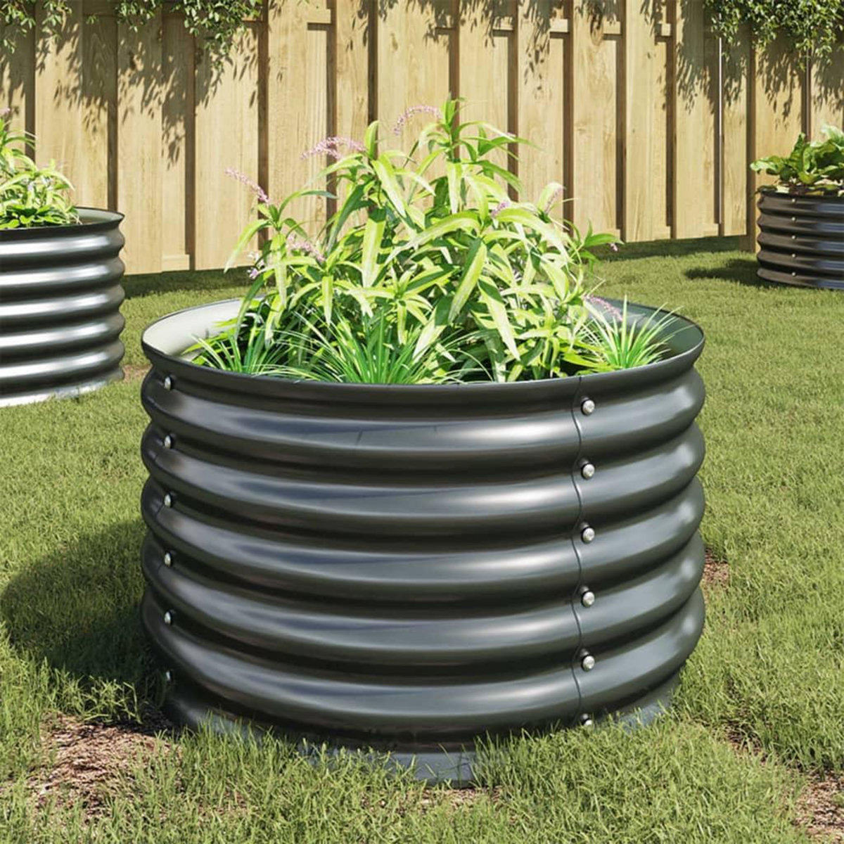 VIDAXL Lit sureleve de jardin 80x80x44 cm Acier galvanise Gris