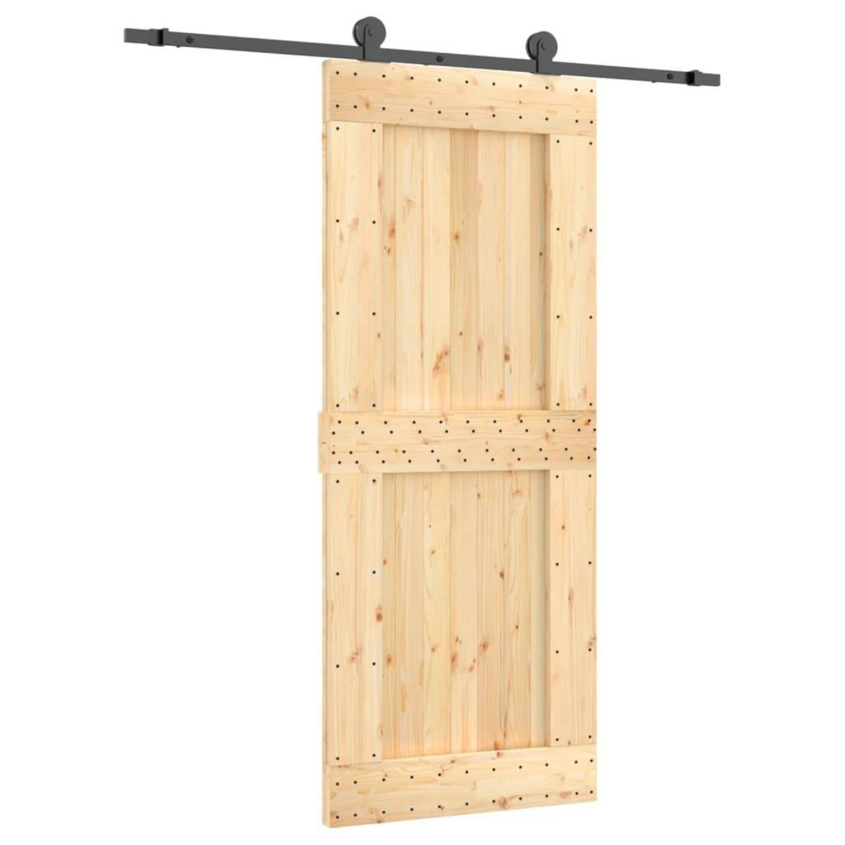 VIDAXL Porte coulissante et kit de quincaillerie 85x210 cm pin massif