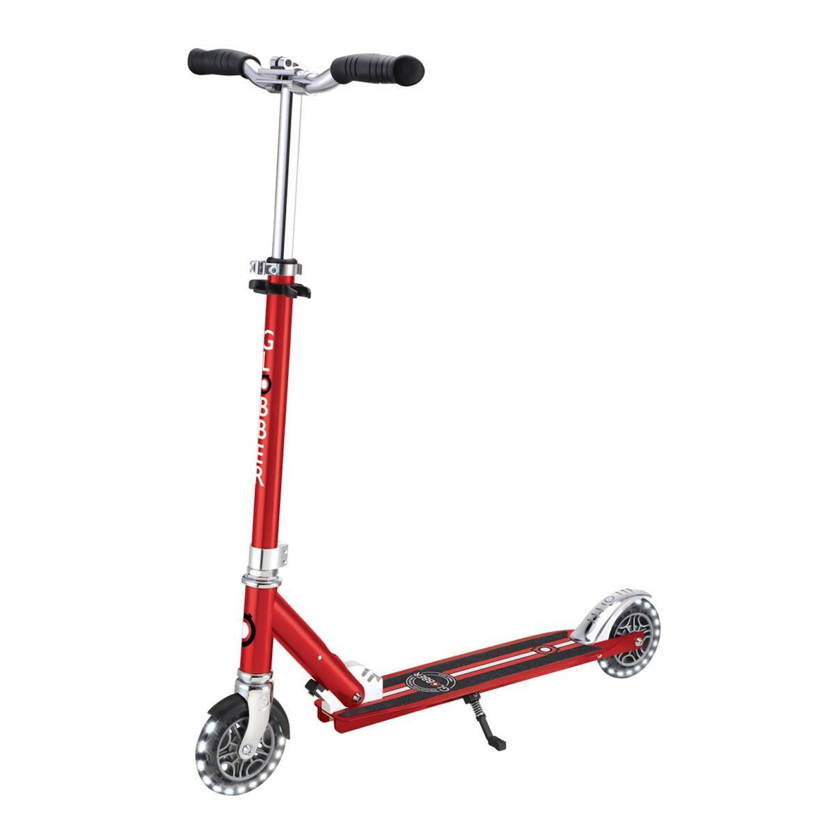 Globber Trottinette Flow Element Lights Chrome Finish rouge