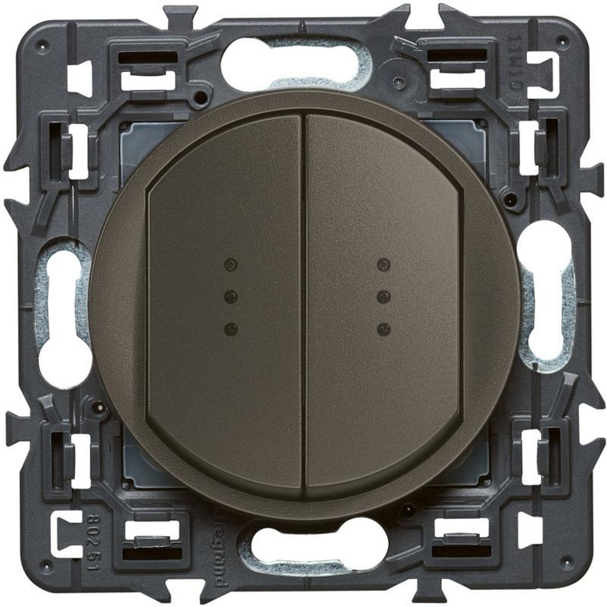 Legrand Celiane double interrupteur temoin graphite