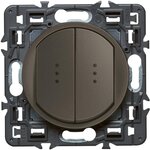 Legrand Celiane double interrupteur temoin graphite