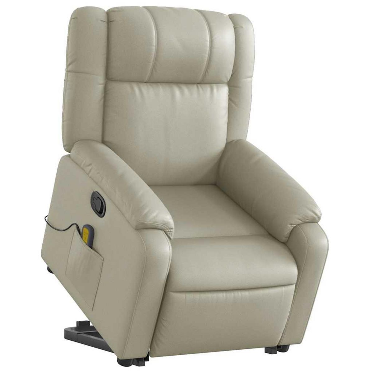 VIDAXL Fauteuil inclinable de massage Creme Similicuir