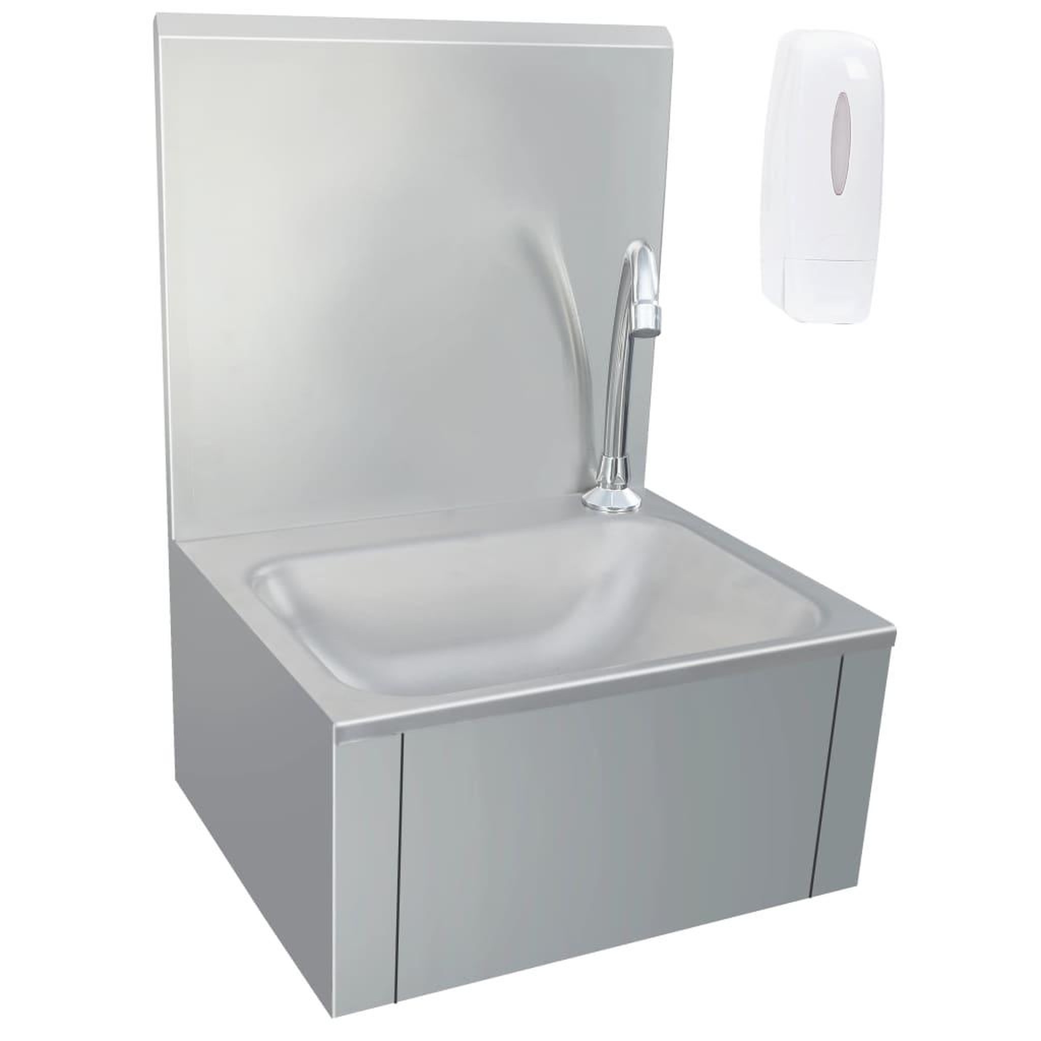 Voir la diapositive 2 : VIDAXL Lavabo de lavage avec robinet et distributeur de savon Inox