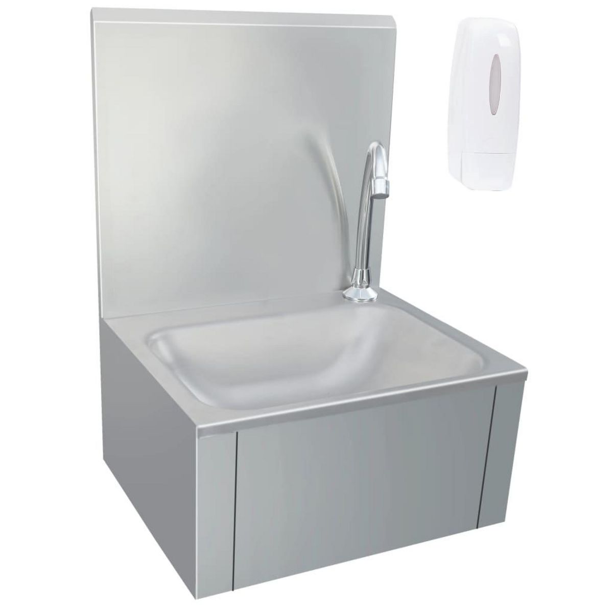 VIDAXL Lavabo de lavage avec robinet et distributeur de savon Inox