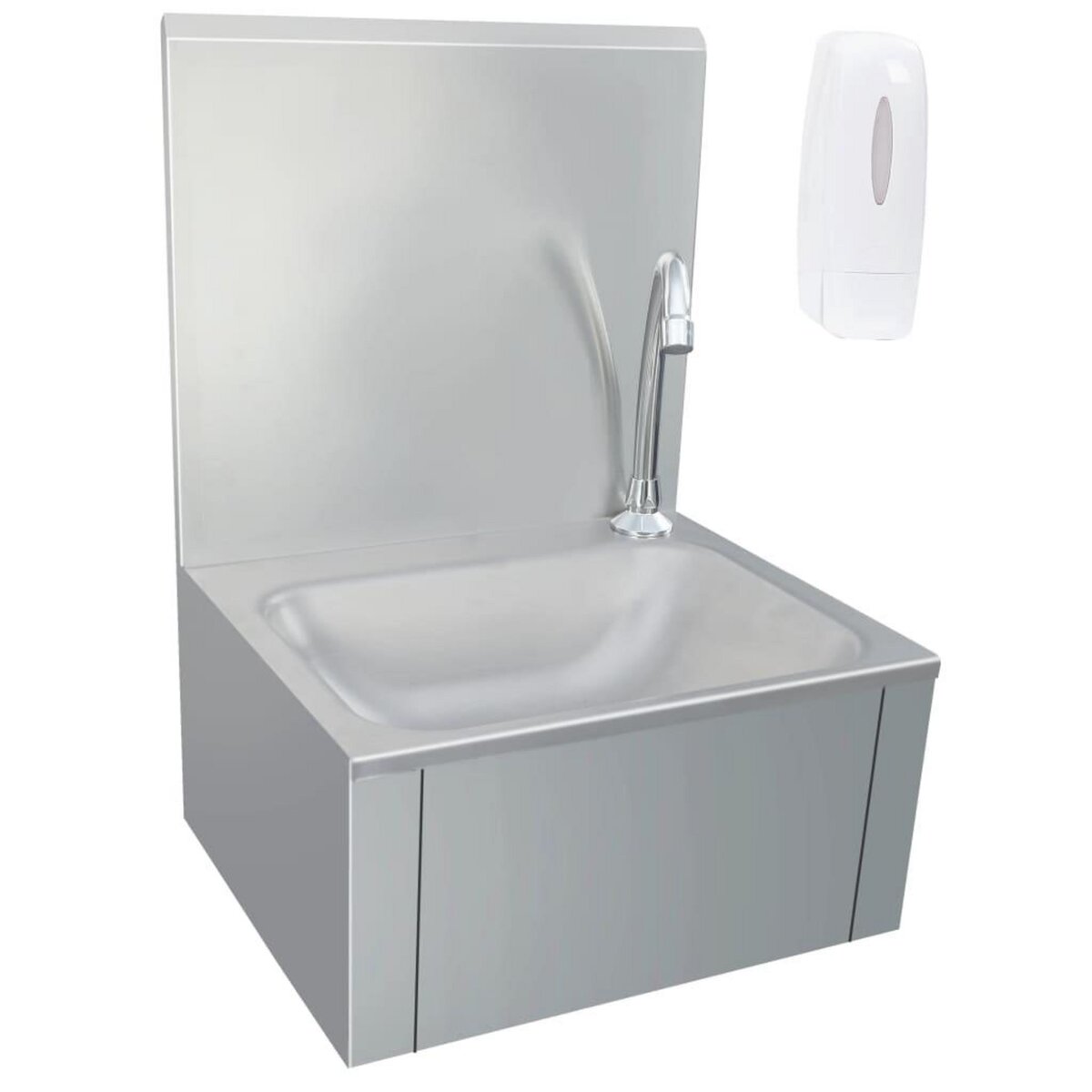 VIDAXL Lavabo de lavage avec robinet et distributeur de savon Inox