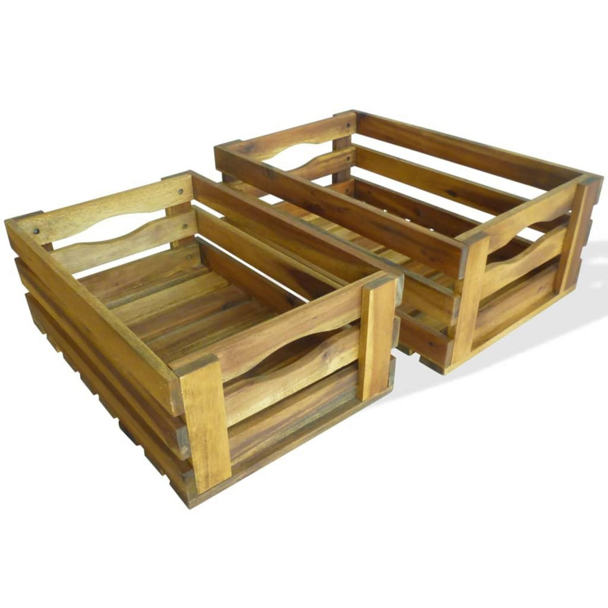 VIDAXL Caisse a pommes 2 pcs Bois d'acacia massif