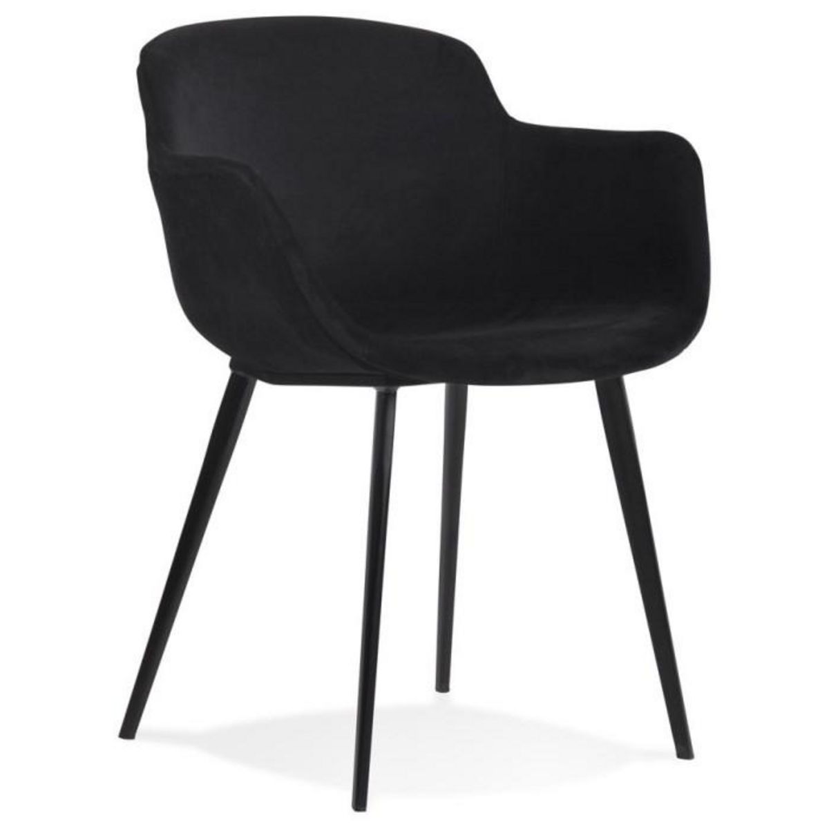 Paris Prix Fauteuil Design en Velours  Javier  80cm Noir