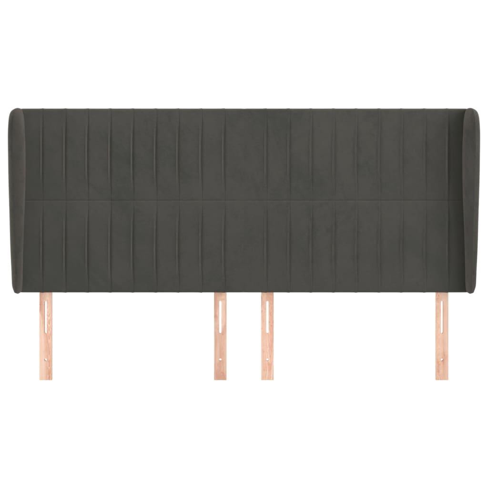 Voir la diapositive 3 : VIDAXL Tete de lit avec oreilles Gris fonce 203x23x118/128 cm Velours
