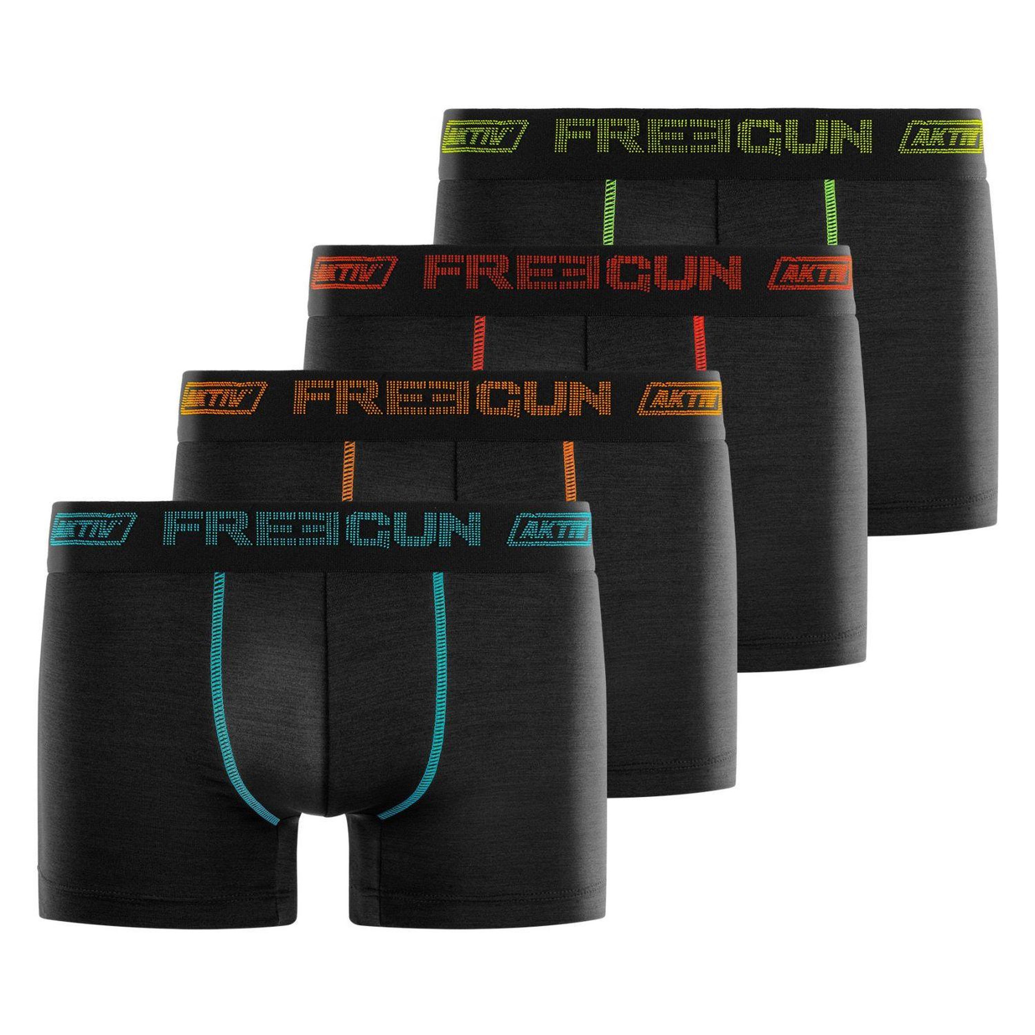 Voir la diapositive 1 : FREEGUN Lot de 4 Boxers homme Aktiv Sport Ultra 3D