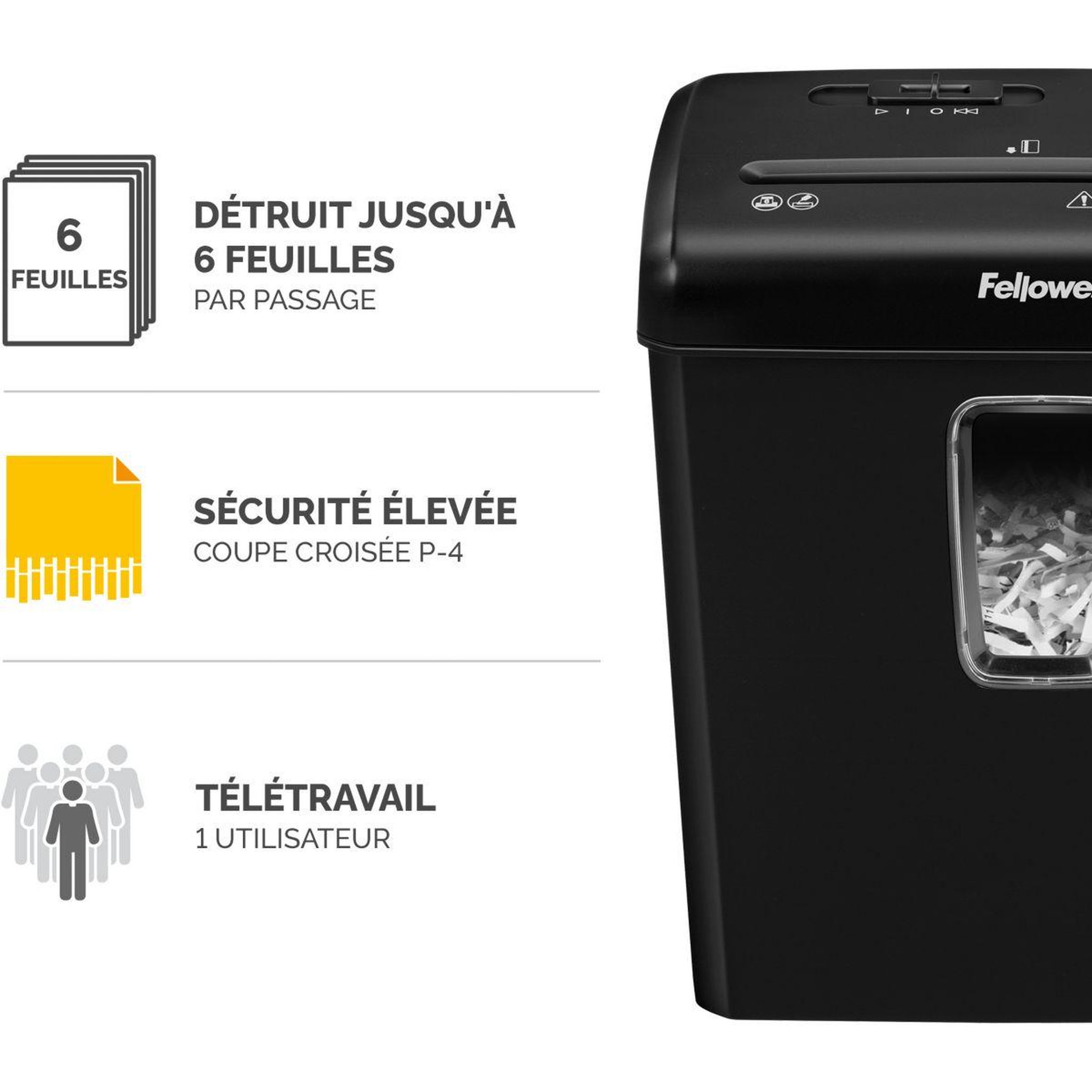 Voir la diapositive 2 : Fellowes Destructeur P 30C Coupe croisée