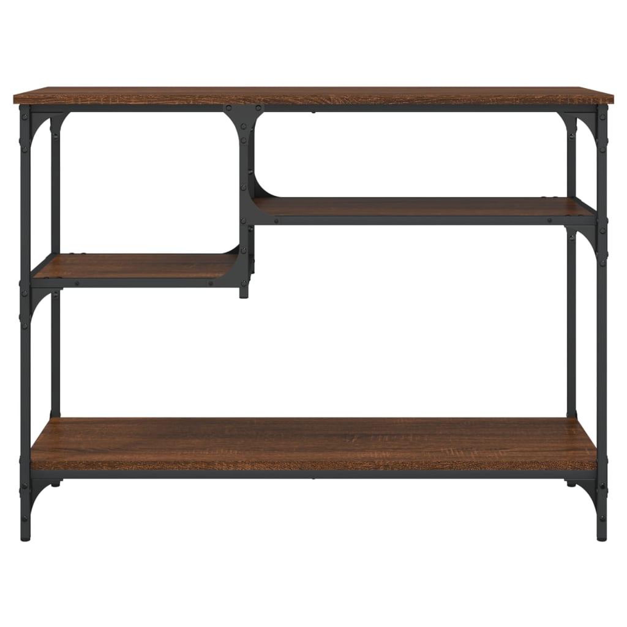 Voir la diapositive 4 : VIDAXL Table console avec etageres chene marron 100x35x75 cm