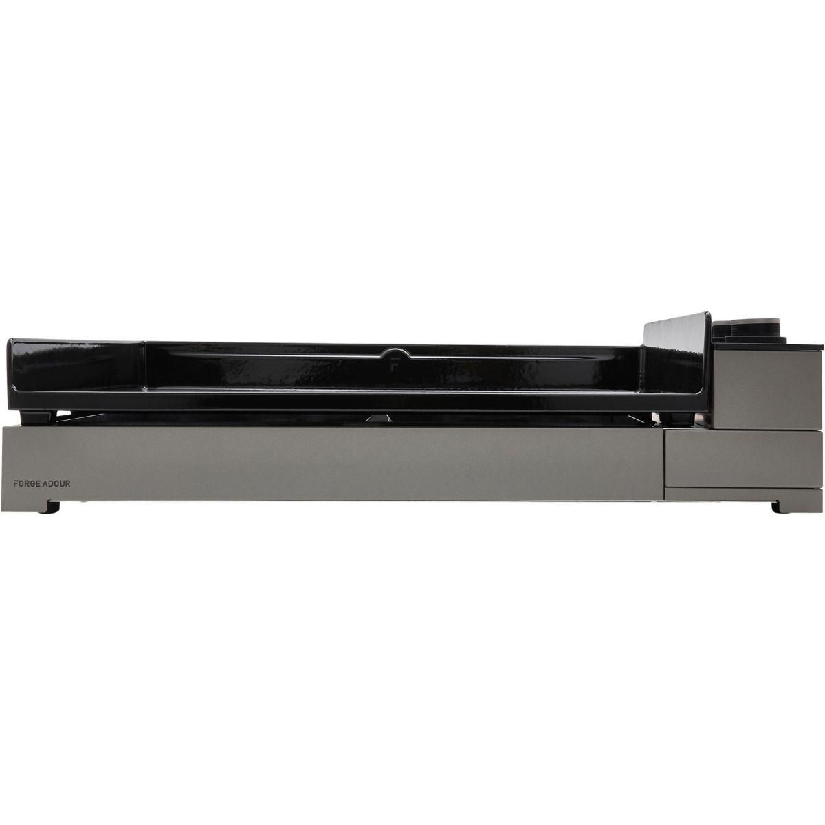 FORGE ADOUR Plancha gaz Premium Acier 75 NG noir gris 3 brûleurs à poser, 73.2x40.9 cm