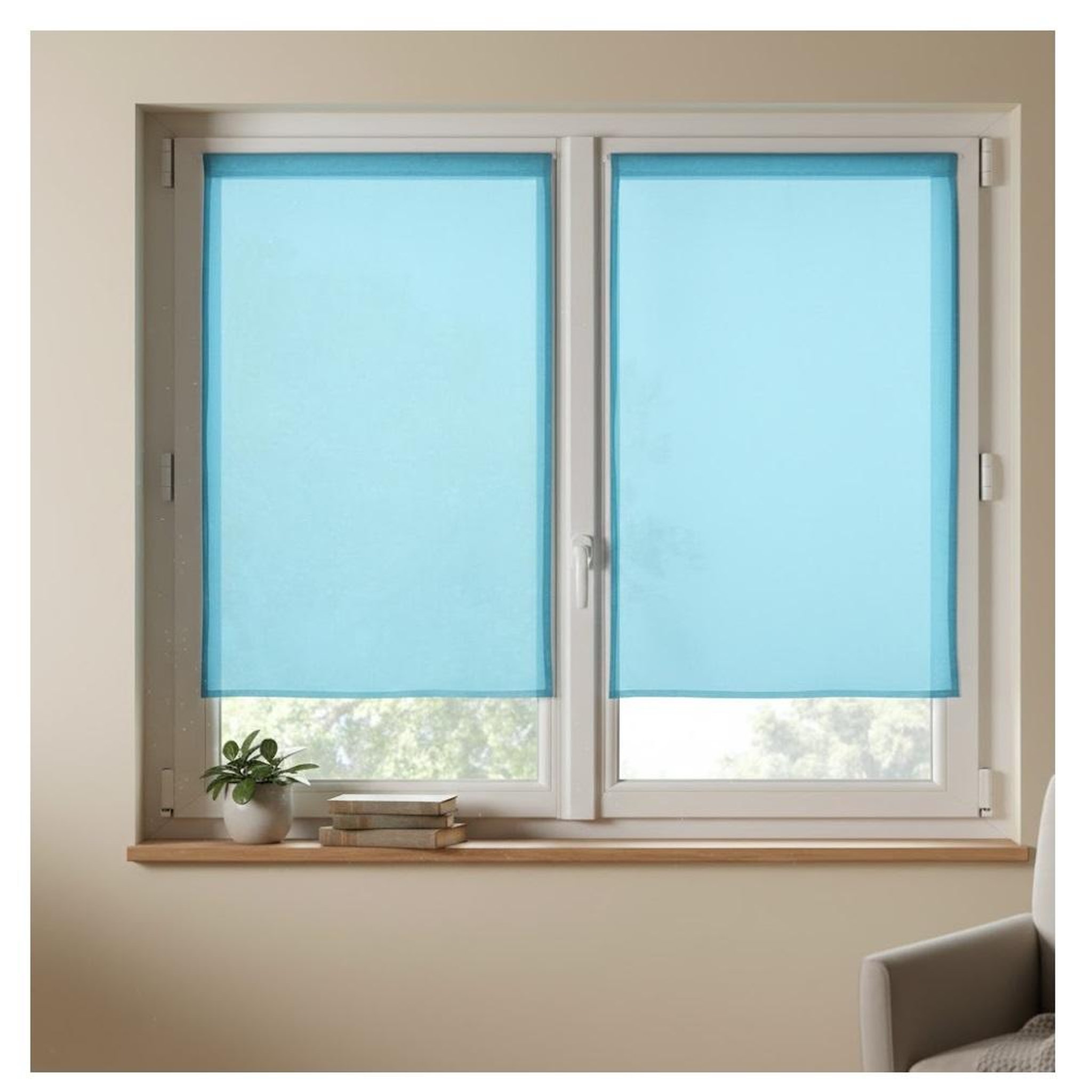 Voir la diapositive 2 : Eden Paire de rideaux voile uni brise bise