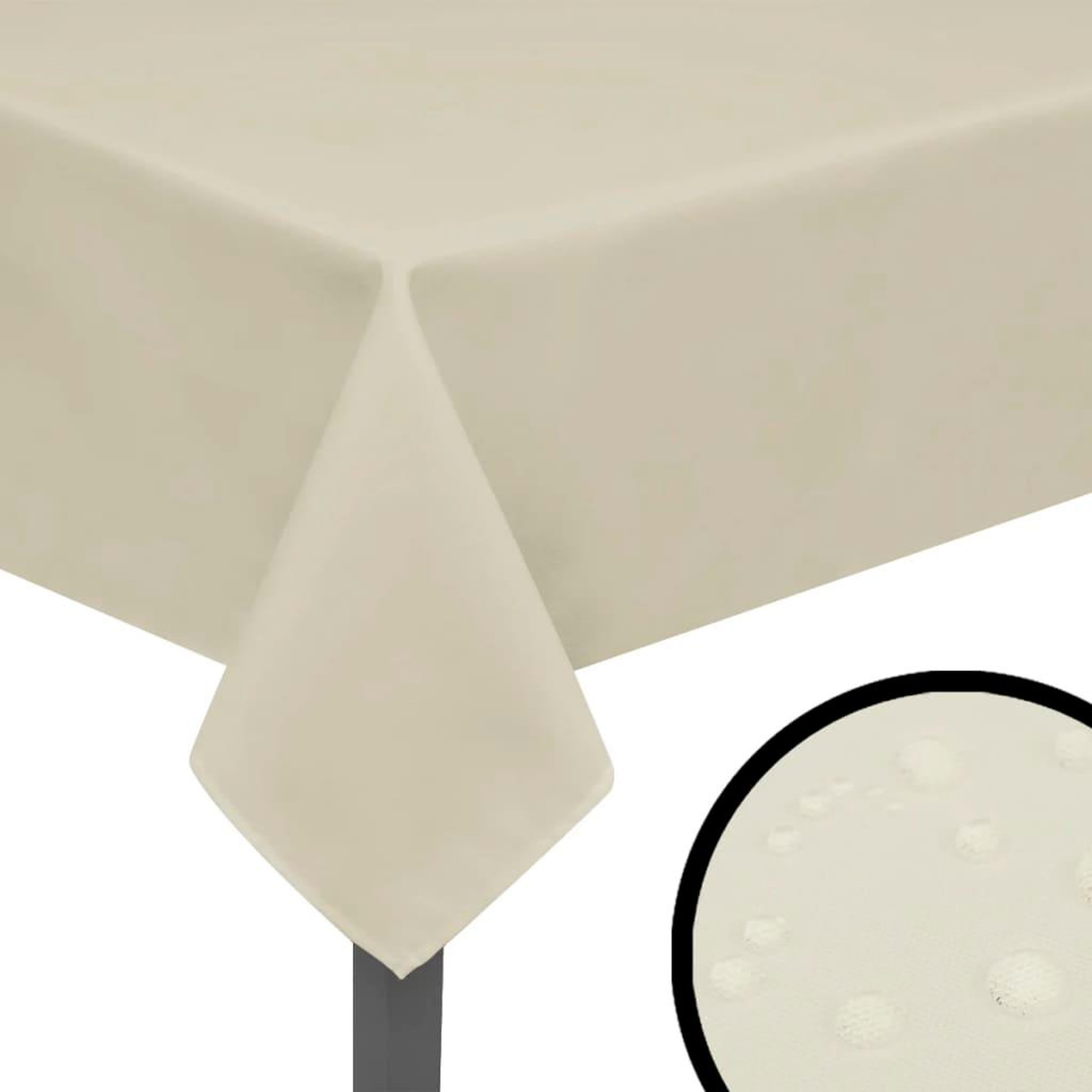 Voir la diapositive 2 : VIDAXL Nappes 5 pcs Creme 170x130 cm