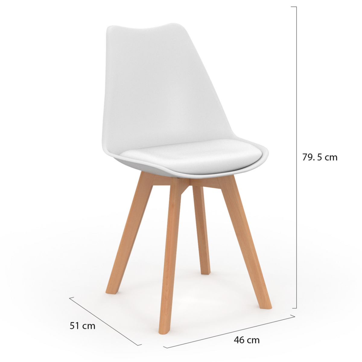 ID MARKET Lot de 6 chaises scandinaves SARA blanches pour salle à manger