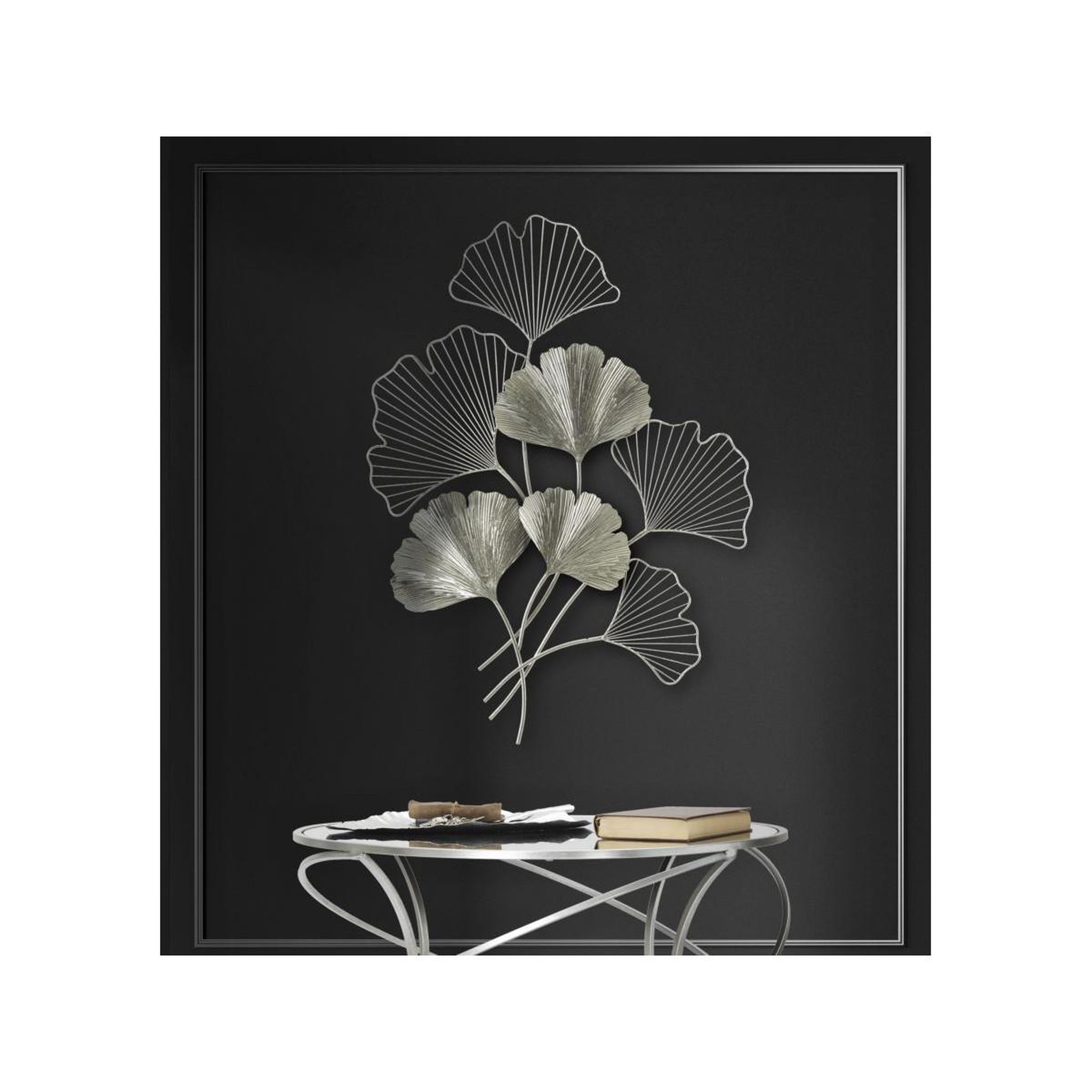 Voir la diapositive 5 : Paris Prix Décoration murale en métal  goxy  86cm argent