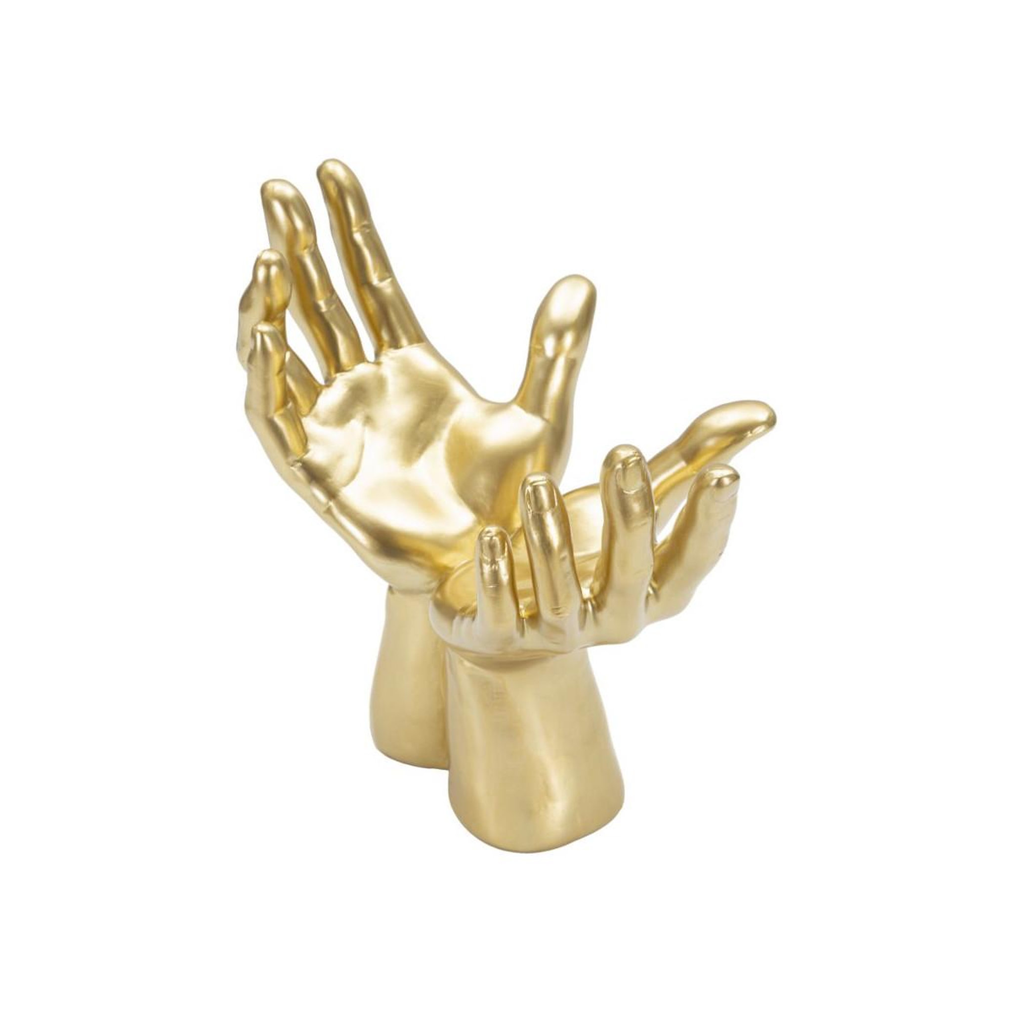 Voir la diapositive 2 : Paris Prix Mains déco en résine  signe peace  24cm or
