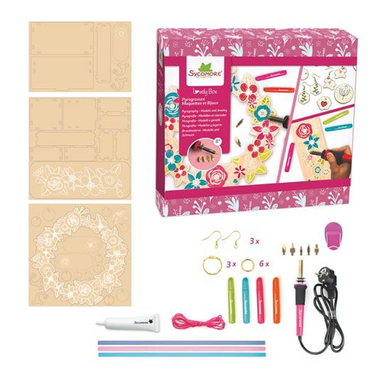 Au Sycomore Lovely box XL - Pyrogravure - Maquette et bijoux