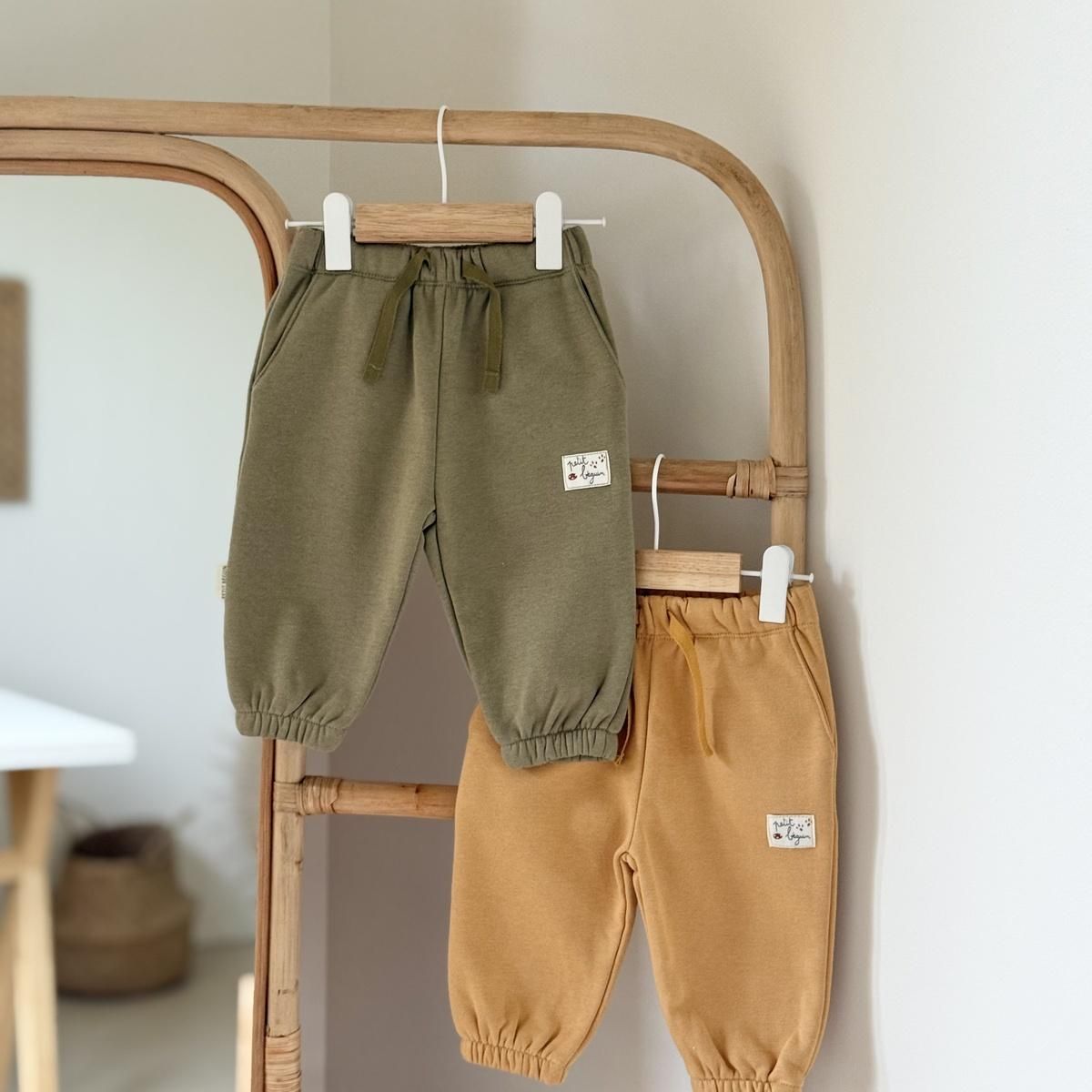 Petit Béguin Lot de 2 pantalons bébé en molleton Gustin