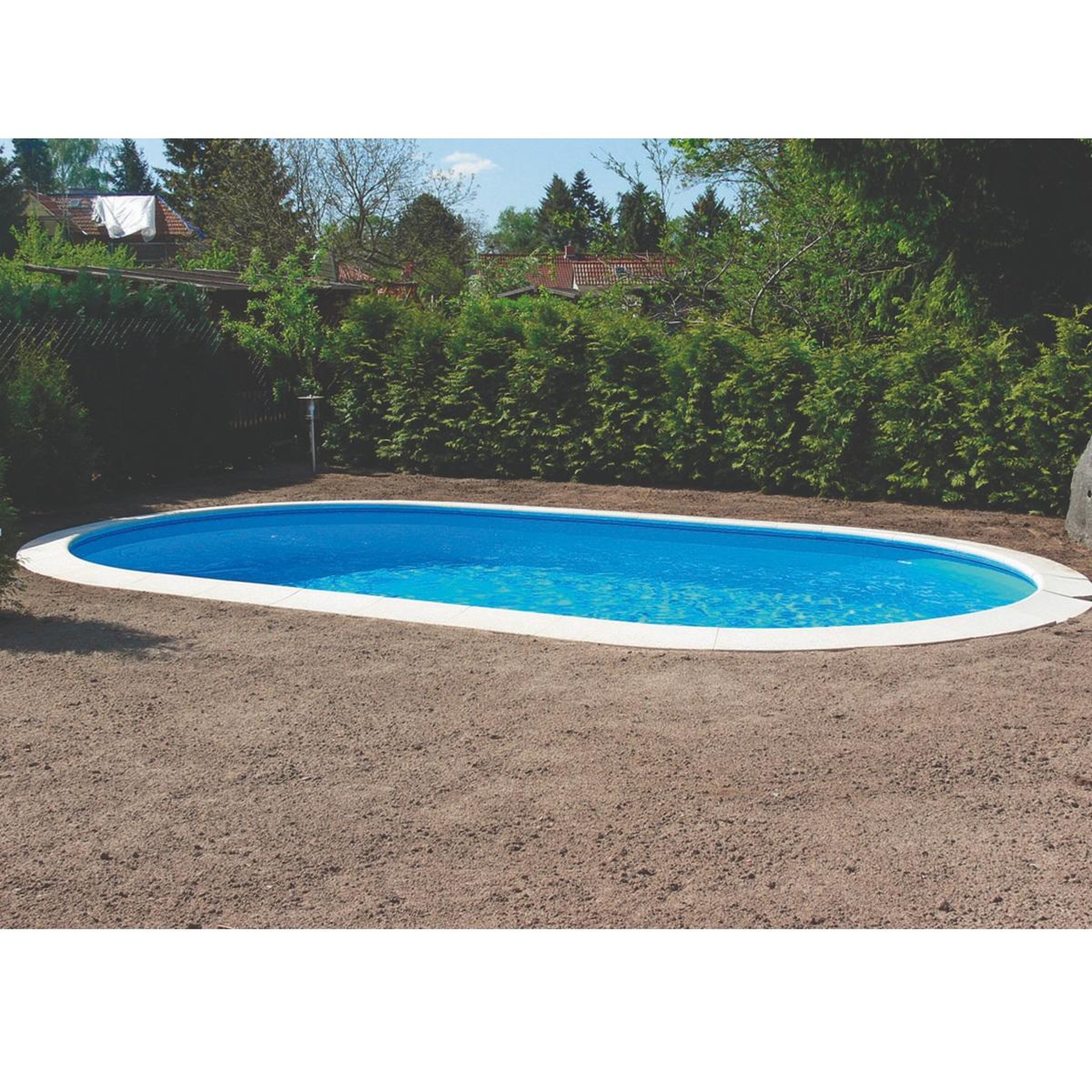 EDG Piscine acier enterrée ovale en kit 7mx 3.5mx 1.2m - WM243