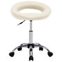 Voir la diapositive 2 : VIDAXL Chaise de travail roulante Creme Similicuir