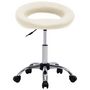 Voir la diapositive 2 : VIDAXL Chaise de travail roulante Creme Similicuir