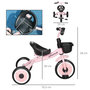 Voir la diapositive 3 : HOMCOM Tricycle enfant multi-équipé garde-boue sonnette panier pédales antidérapantes siège réglable avec dossier métal rose