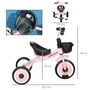 Voir la diapositive 3 : HOMCOM Tricycle enfant multi-équipé garde-boue sonnette panier pédales antidérapantes siège réglable avec dossier métal rose