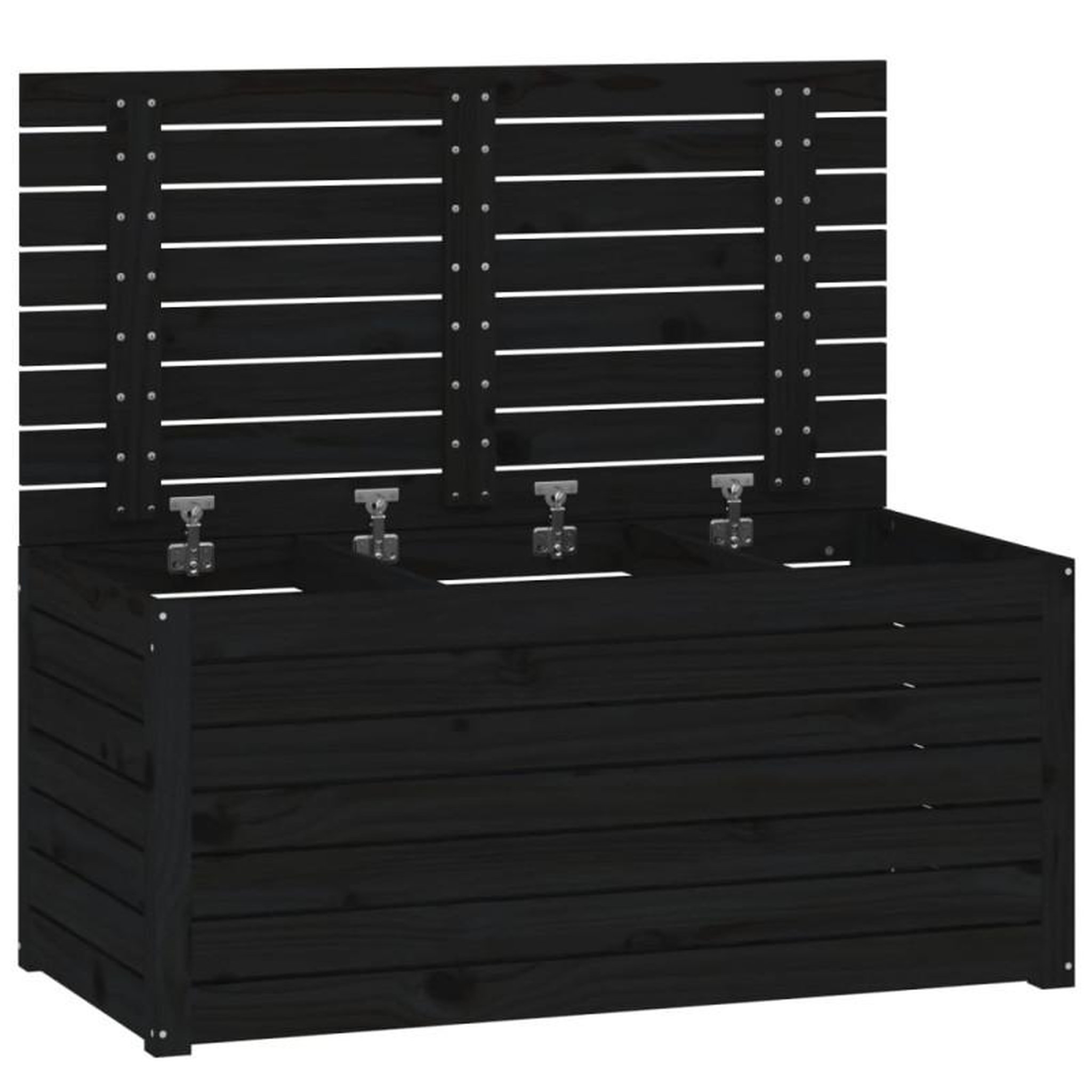 Voir la diapositive 6 : VIDAXL Boîte de jardin noir 101x50,5x46,5 cm bois massif de pin