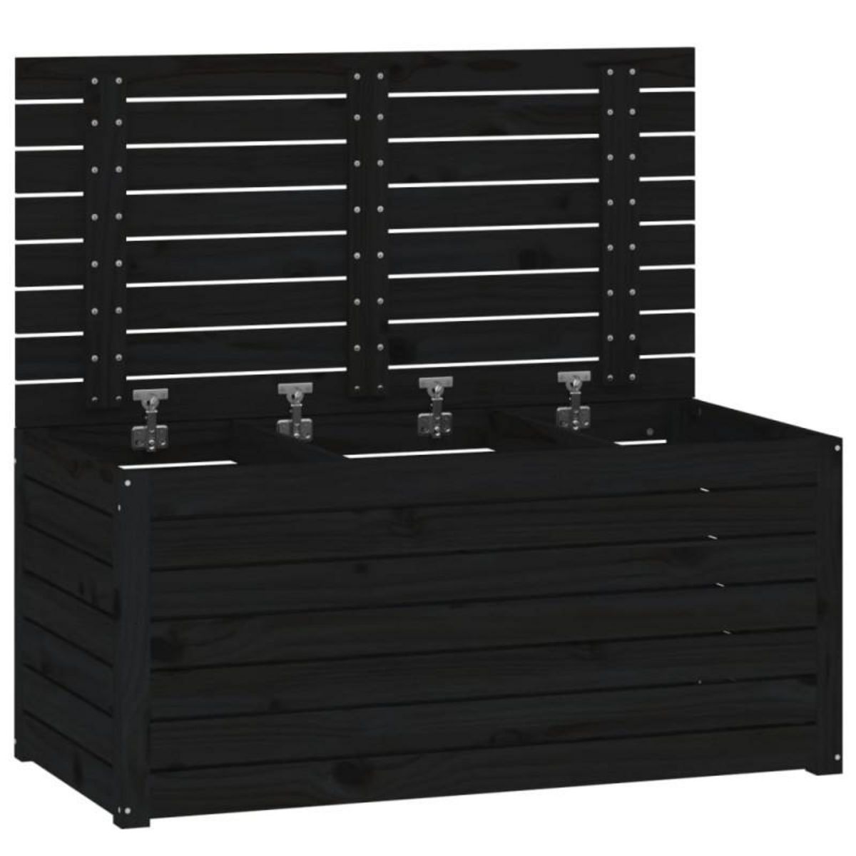 VIDAXL Boîte de jardin noir 101x50,5x46,5 cm bois massif de pin