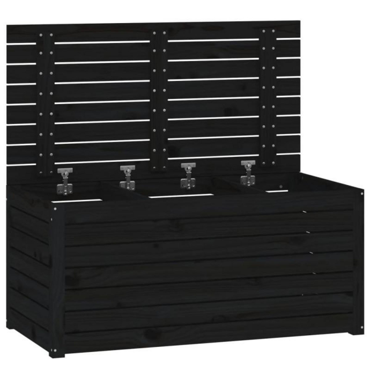 VIDAXL Boîte de jardin noir 101x50,5x46,5 cm bois massif de pin