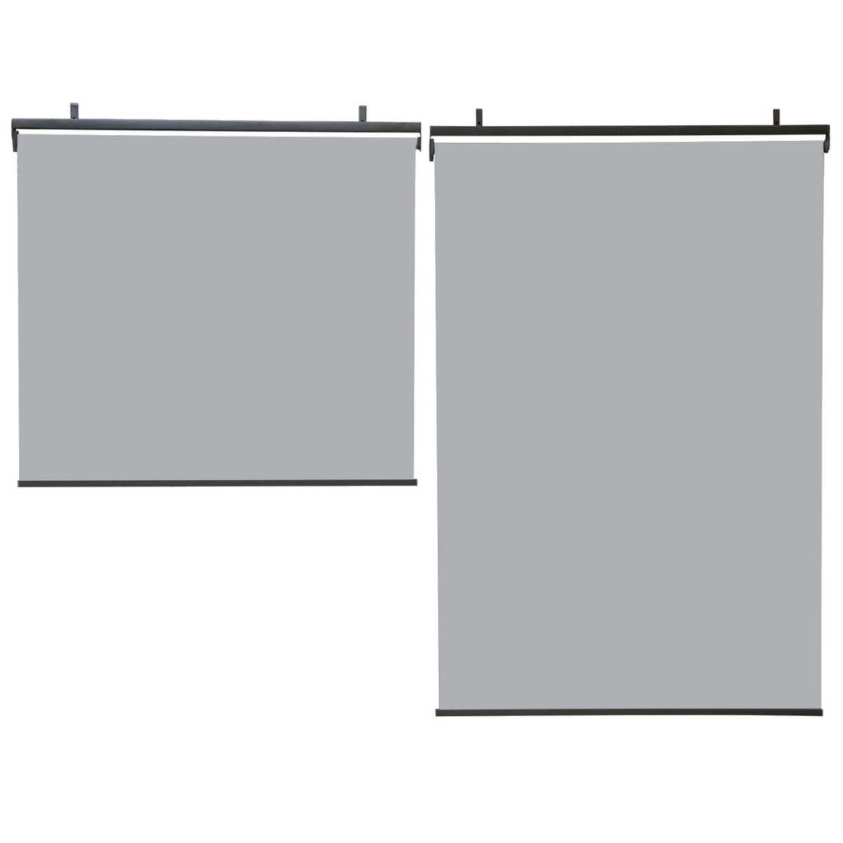 ID MARKET Lot de 2 stores enrouleurs L.124 x H. 225 CM pour pergola gris clair
