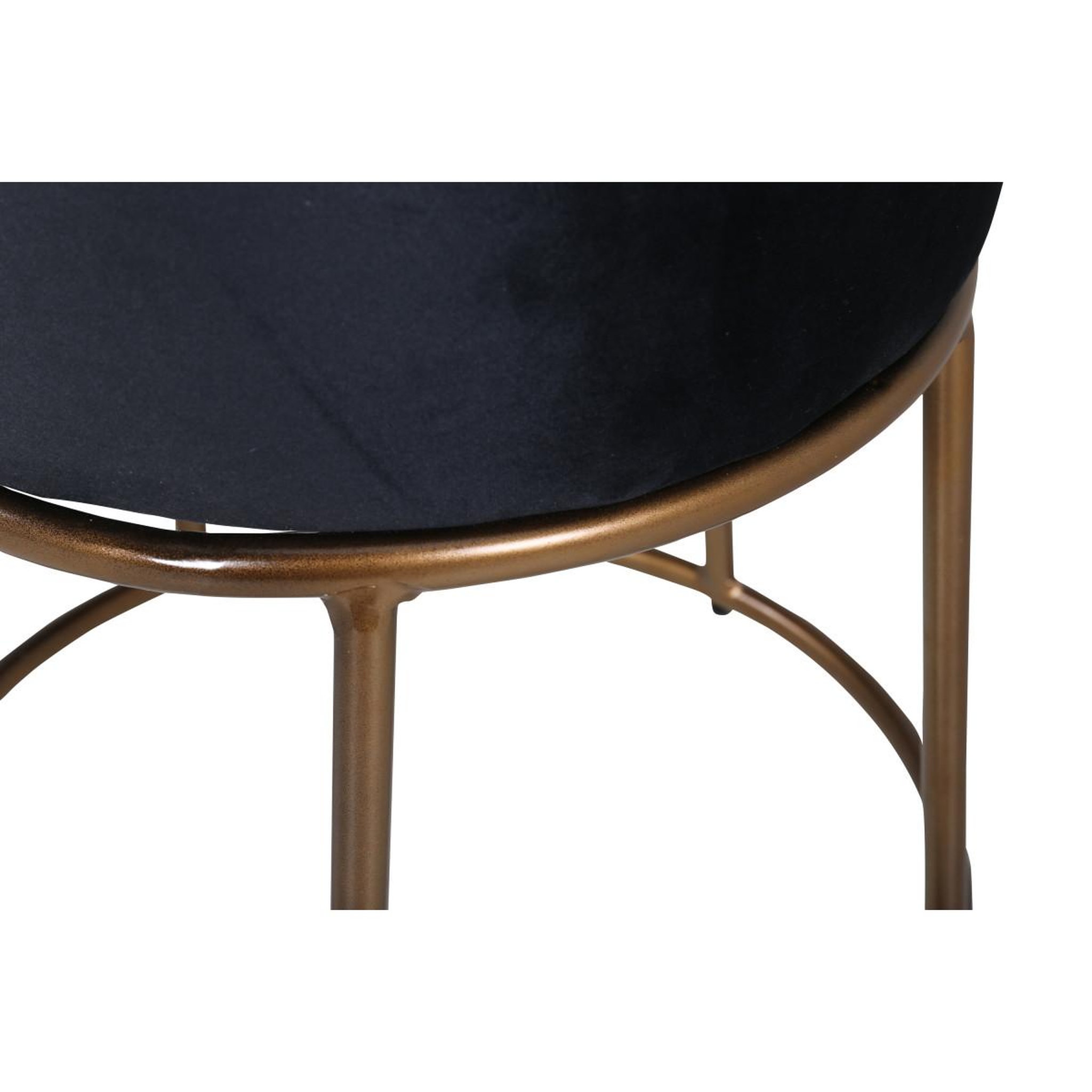 Voir la diapositive 3 : Paris Prix Pouf design en velours  petra  46cm noir & cuivre