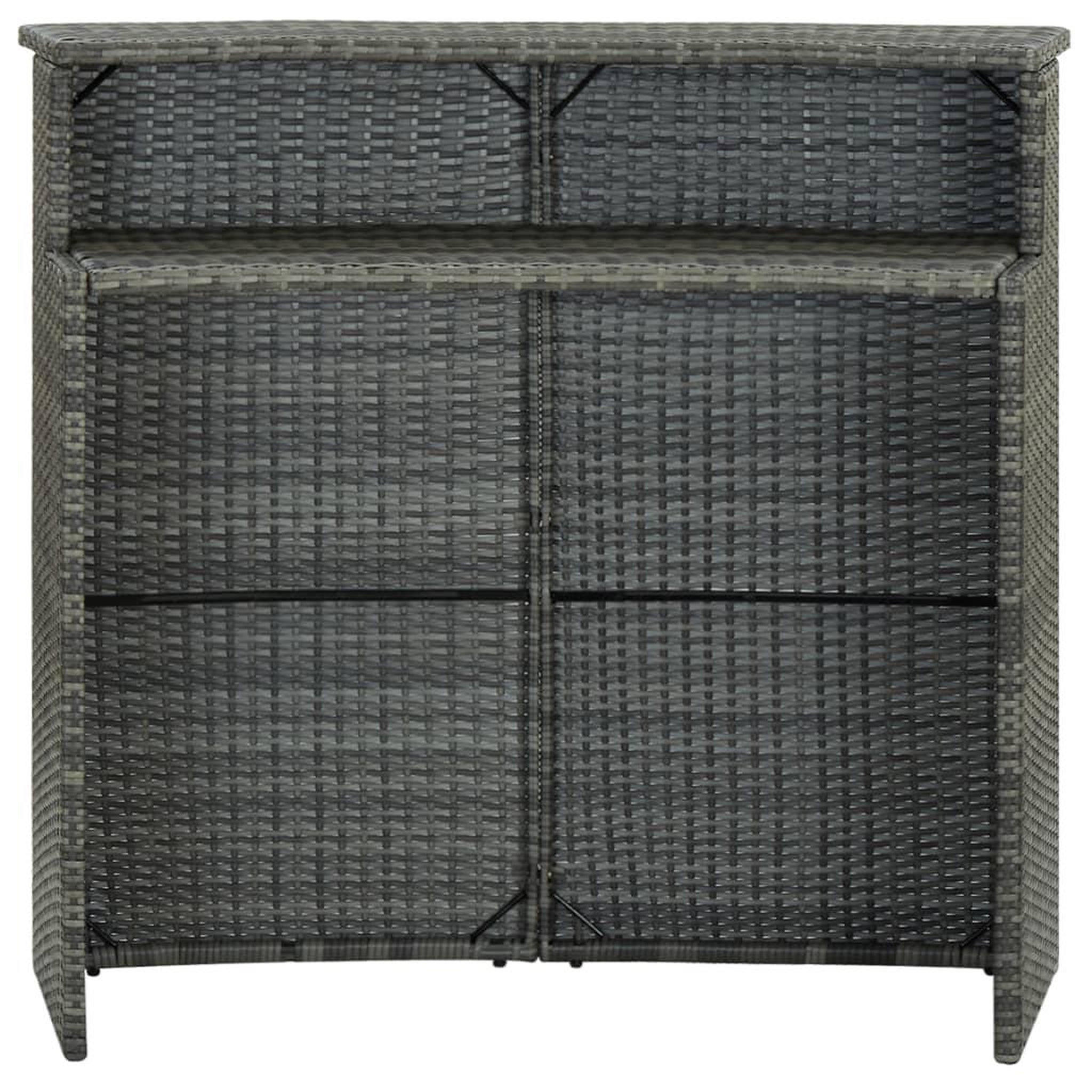 Voir la diapositive 3 : VIDAXL Table de bar de jardin Gris 120x55x110 cm Resine tressee