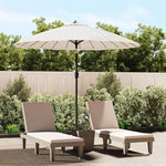VIDAXL Parasol d'exterieur et mat avec aluminium 270 cm Blanc sable