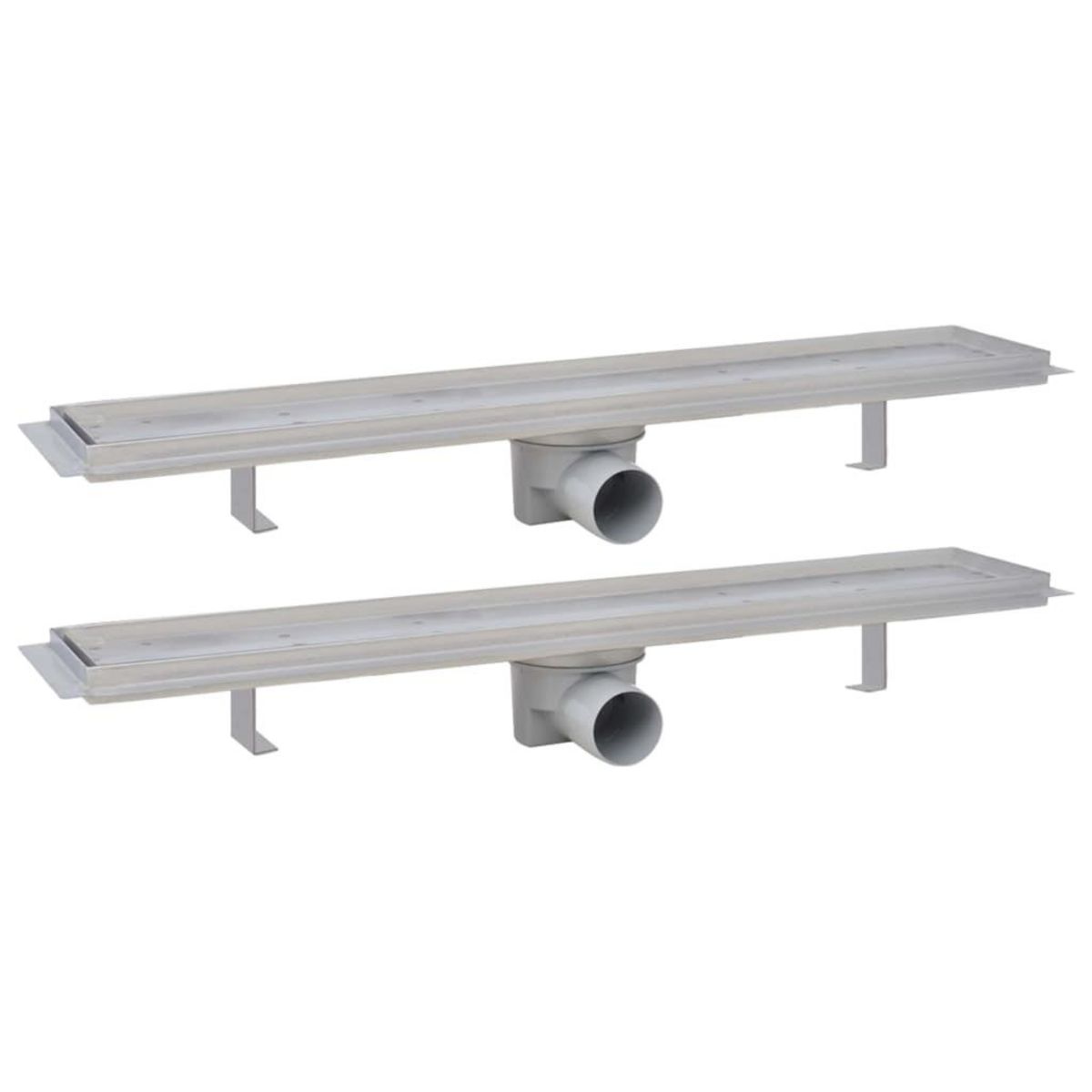 VIDAXL Drain de douche lineaire 2 pcs 730 x 140 mm Acier inoxydable