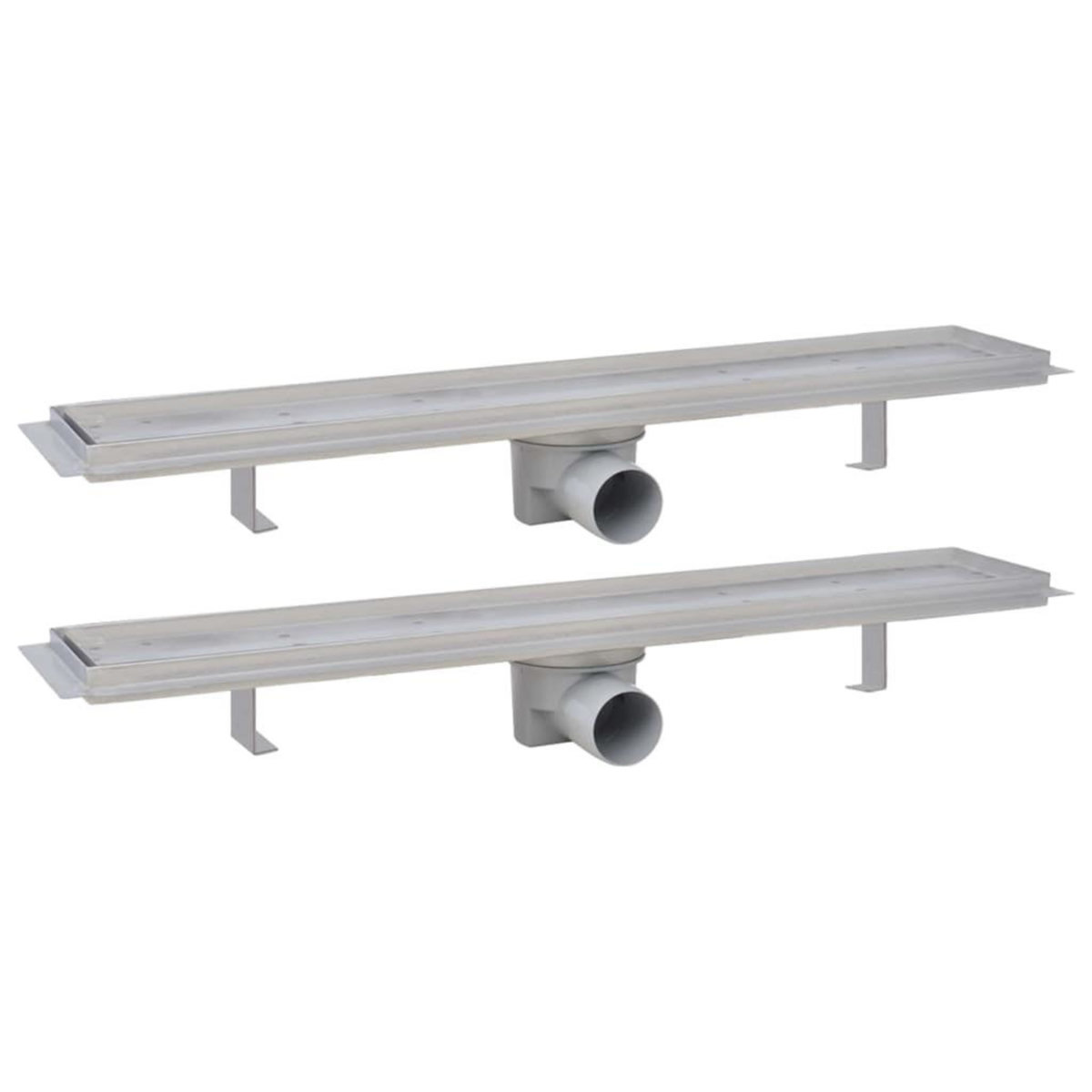 VIDAXL Drain de douche lineaire 2 pcs 730 x 140 mm Acier inoxydable