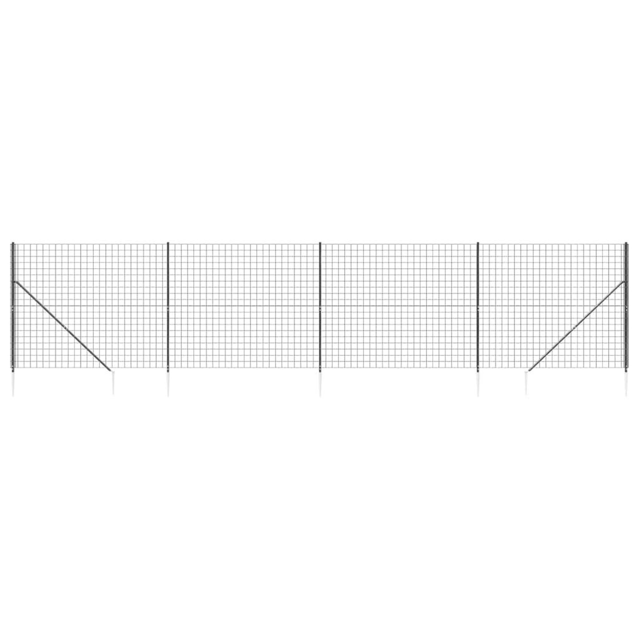 Voir la diapositive 2 : VIDAXL Cloture en treillis metallique et ancrage anthracite 1,4x10 m