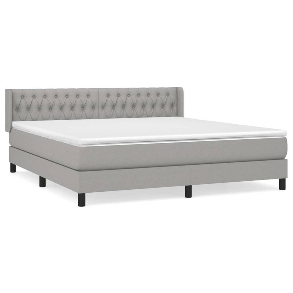 VIDAXL Sommier a lattes de lit avec matelas Gris clair 180x200cm Tissu