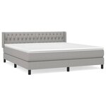 VIDAXL Sommier a lattes de lit avec matelas Gris clair 180x200cm Tissu
