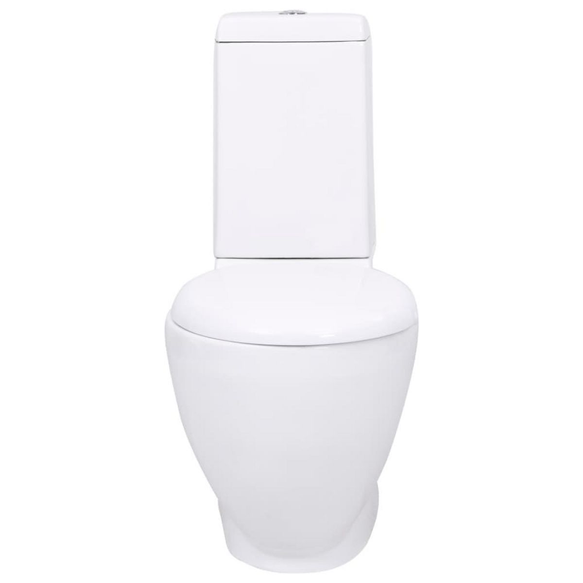 VIDAXL Toilette en ceramique Ronde Ecoulement d'eau au fond Blanc