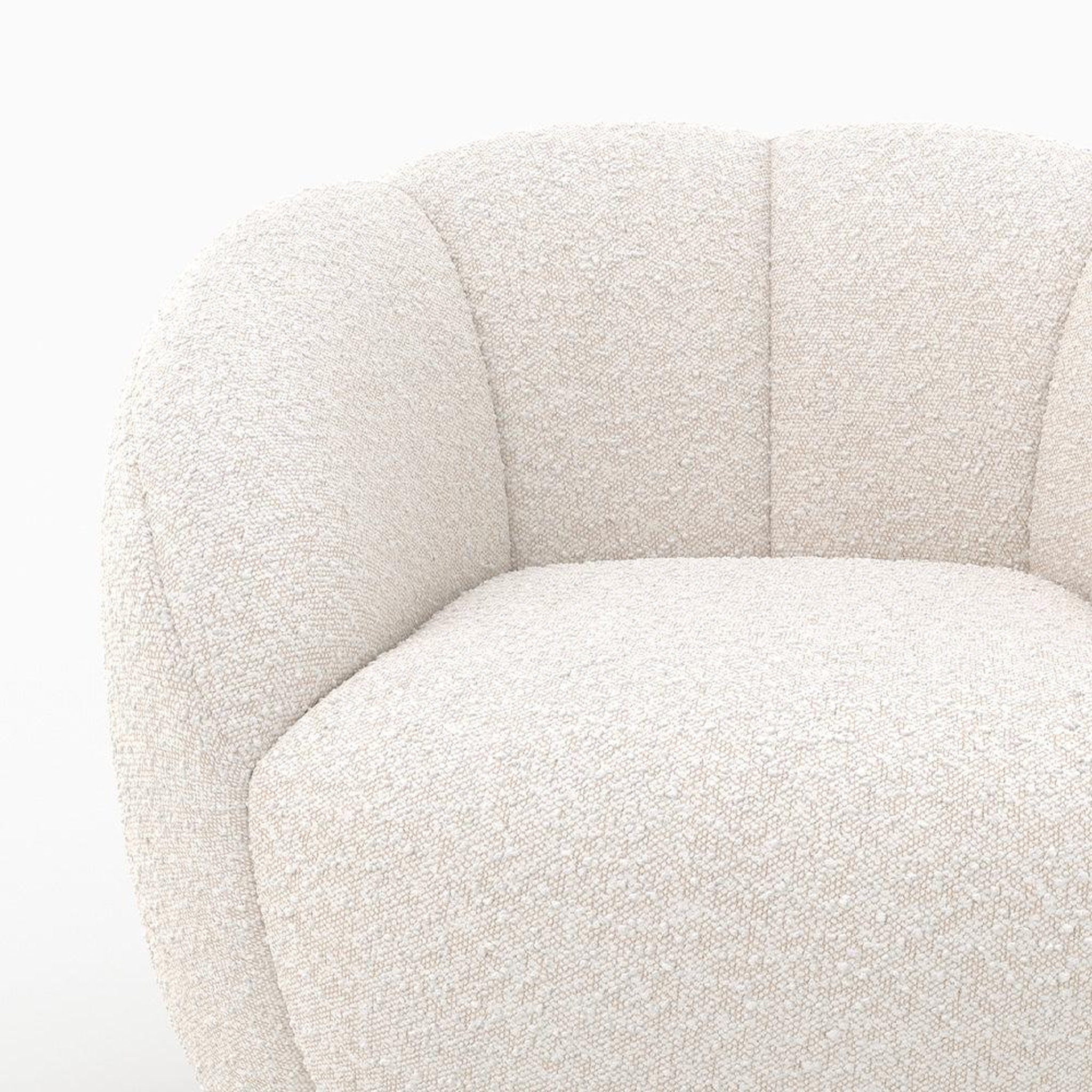 Voir la diapositive 5 : MAISON PAVANE Fauteuil en tissu bouclé blanc-Ysé